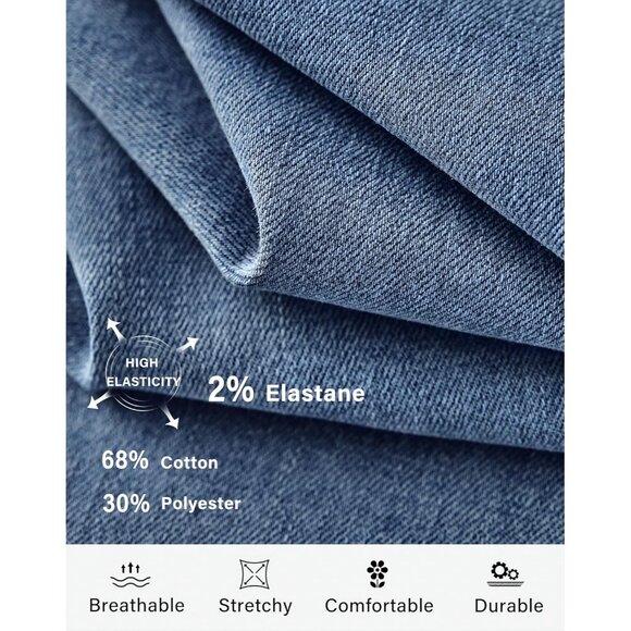 Women's Wide Leg Jeans High Waisted Stretch Baggy Denim Pants Casual - Picture 7 of 9